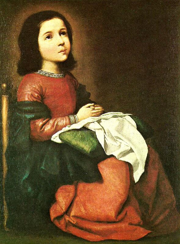 girl virgin at prayer, Francisco de Zurbaran